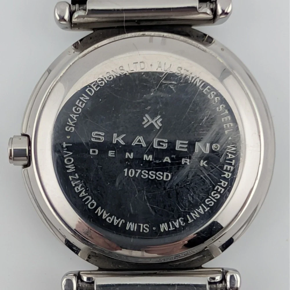 Skagen Denmark Nicoline Crystal Marker Dial Mesh Bracelet‎ Minimalist Watch SS